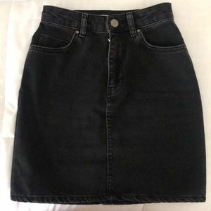 ASOS High waisted black denim skirt